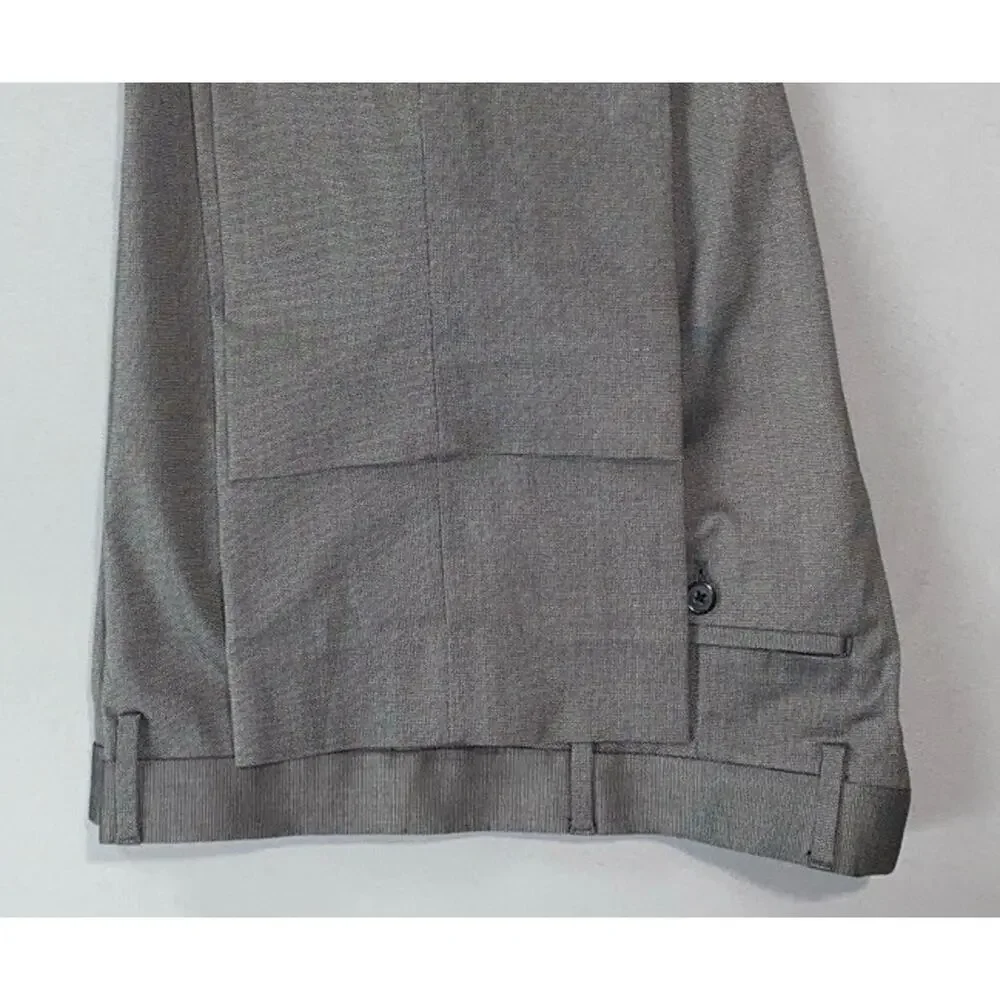 Banana Republic Slim Fit Stretch Cotton Chino Dress Pants. Gray Nailhead, 36X34.